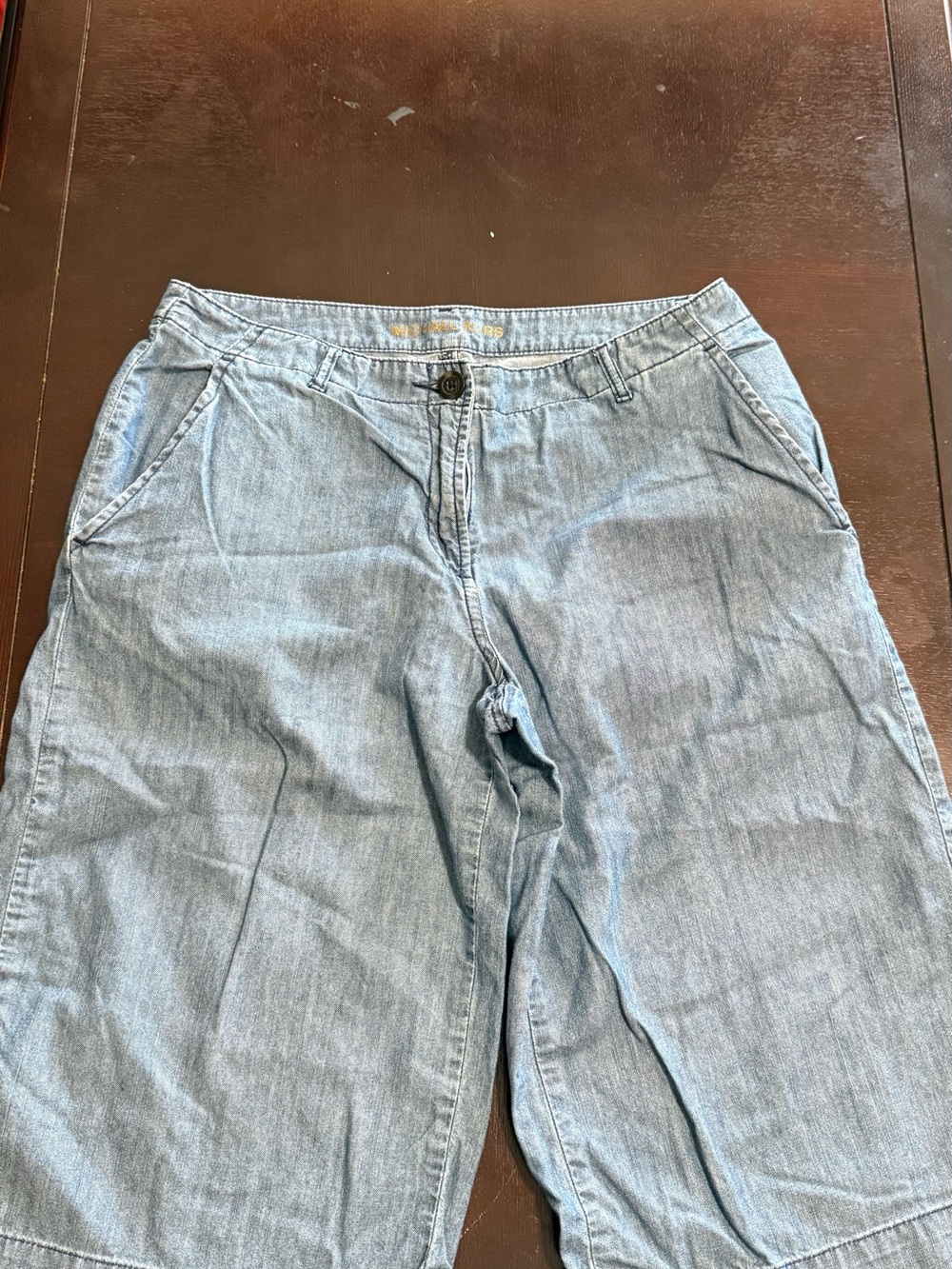 Michael Kors Light Wash Denim Wide Leg shorts
